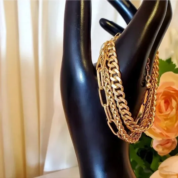 goldtone Athena Chain Bracelet - Picture 1 of 7